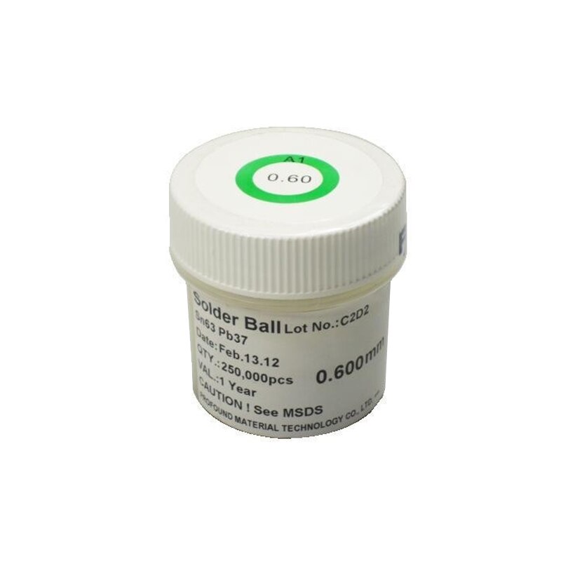 PMTC 250K BGA Solder Ball 0.2 0.25 0.3 0.35 0.4 0.45 0.5 0.55 0.6 0.65 0.76mm Leaded BGA Reballing Ball for IC Chip Rework: 0.6mm