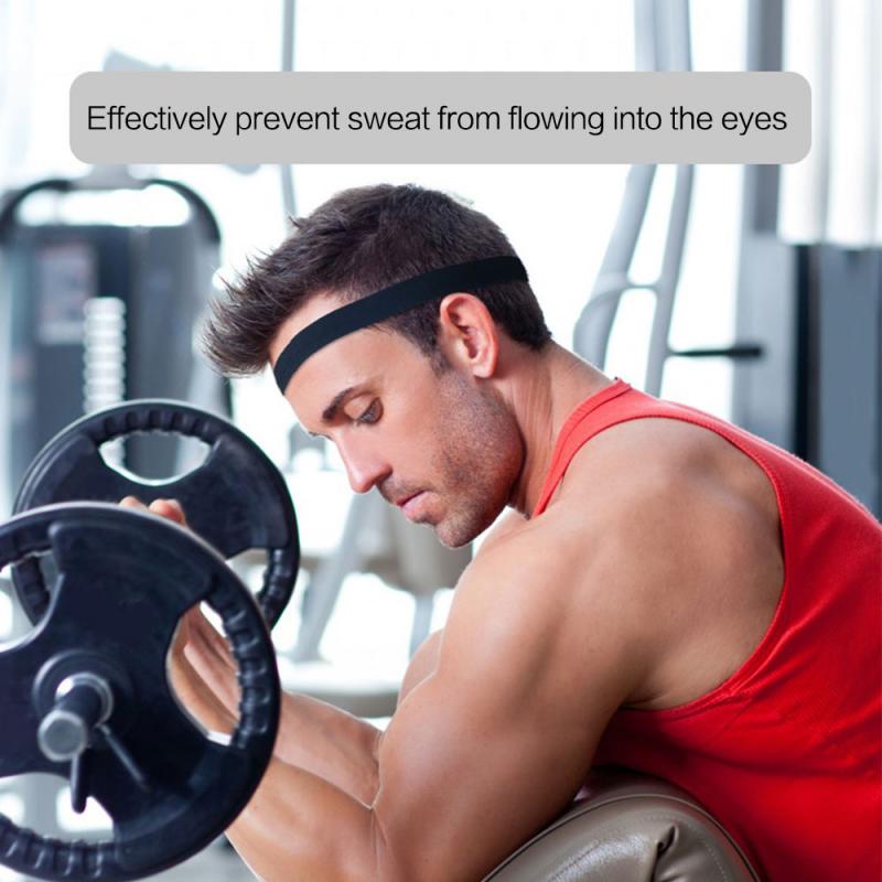 Sweatband Gym Fitness Yoga Sweat Headband For Men Women Sports Hair Band Anti-Slip Elastic Rubber Hairband