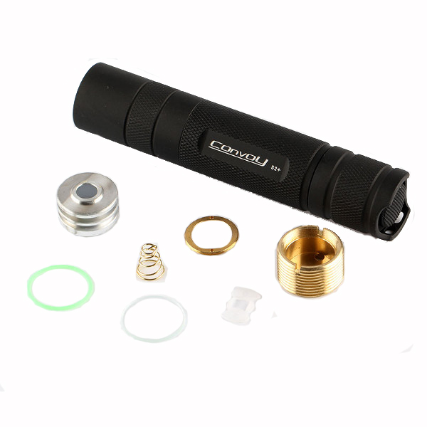 Convoy Aluminum Alloy Suitable for S2+ Black Flashlight Host DIY LED Flashlight Shell Host