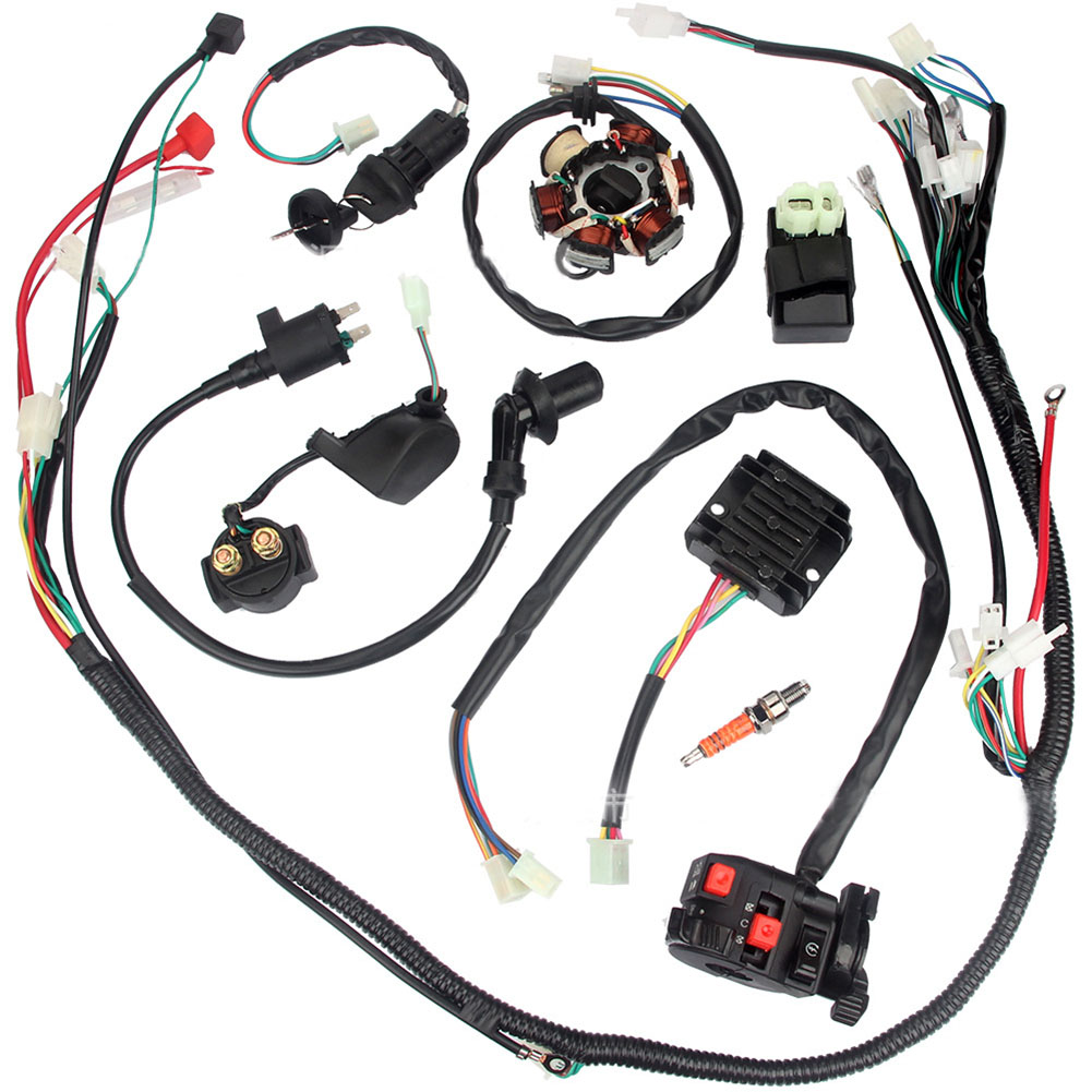 Cableado de montaje de estator, arnés de cable CDI para moto de cross, ATV, QUAD, eléctricos, GY6, 125cc, 150cc, 200cc, 250cc