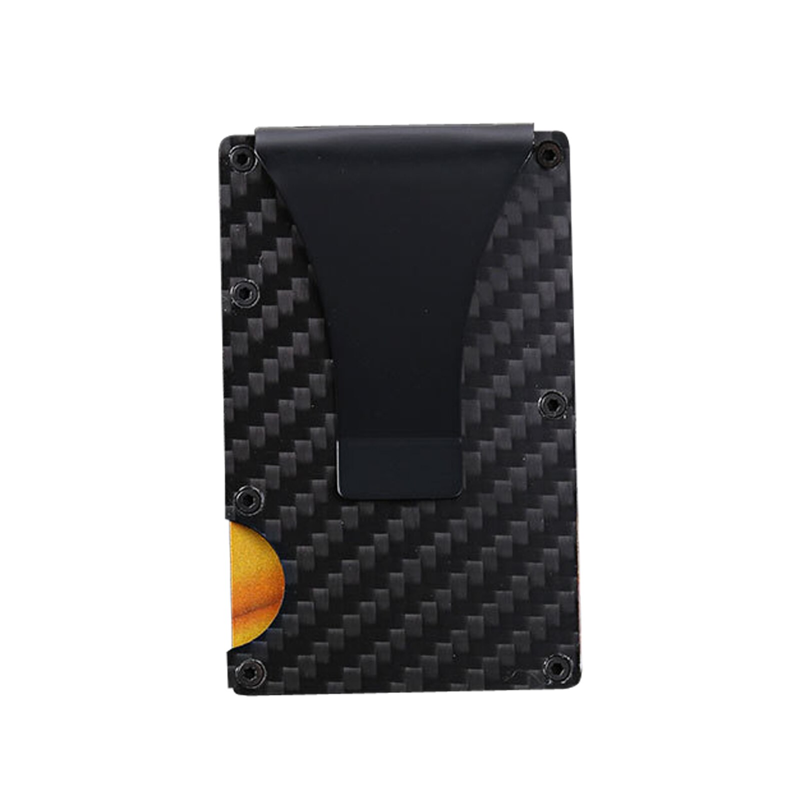 Cards Bag with RFID Blocking Technology Black Plaid Pattern Rectangle Shape Large Capacity Card Bag