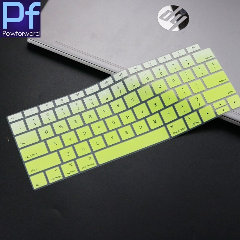 Silicone Keyboard Cover For MacBook Air 13 inch Release A1932 Touch ID Waterproof Dust-Proof Protective Skin: fadegreen