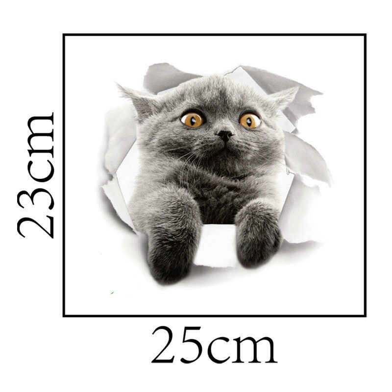 3D See Nette Ausdruck Katze Kühlschrank Aufkleber Schlecht Wc Aufkleber PVC Material Zauberstab Aufkleber: B