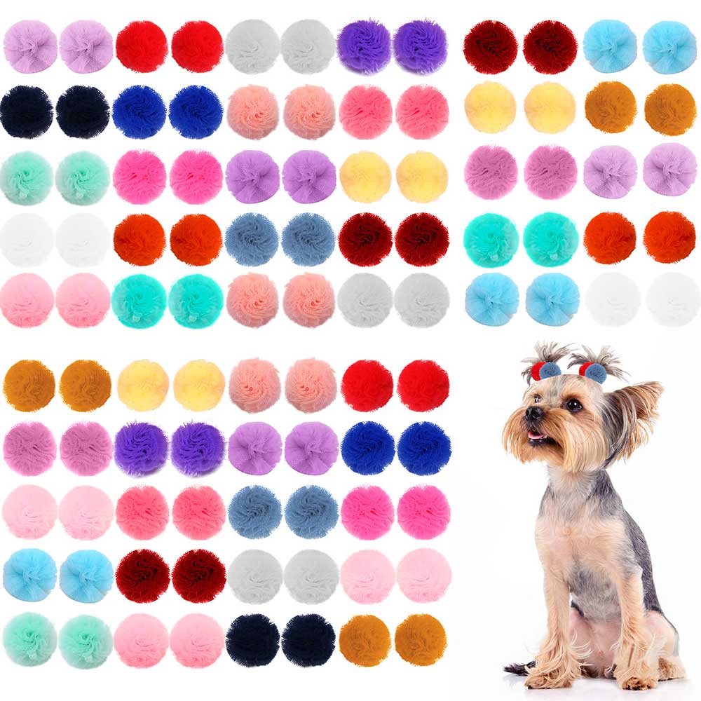 50 Uds. De lazos de bolas a granel para perros pequeños, lazos para el pelo de Gato, bandas de goma, lazos para el cuidado de perros, accesorios para el cabello para perros pequeños y gatos