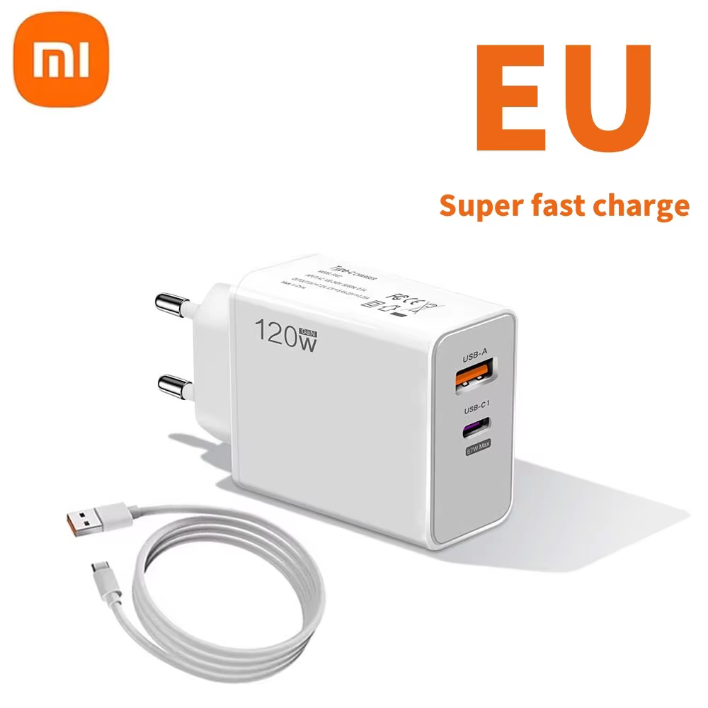 Xiaomi 120W Original Charger Turbo Fast charge EU US UK Wall Hyper Adapter Usb 6A Type C Cable For Xiaomi 13 12 11 Ultra Redmi: CH