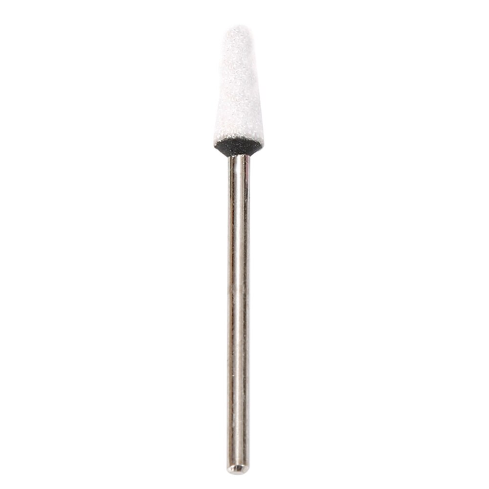 Cono plano para manicura, carburo de silicio nativo, cabezal de molienda de carborindón, herramientas de bricolaje para pulir: white