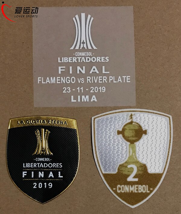 Flamenco FINAL COPA LIBERTADORES PATCH SET CONMEBOL LIBERADORES Final Match Details + TROPHY 1 en TROPHY 2 patch