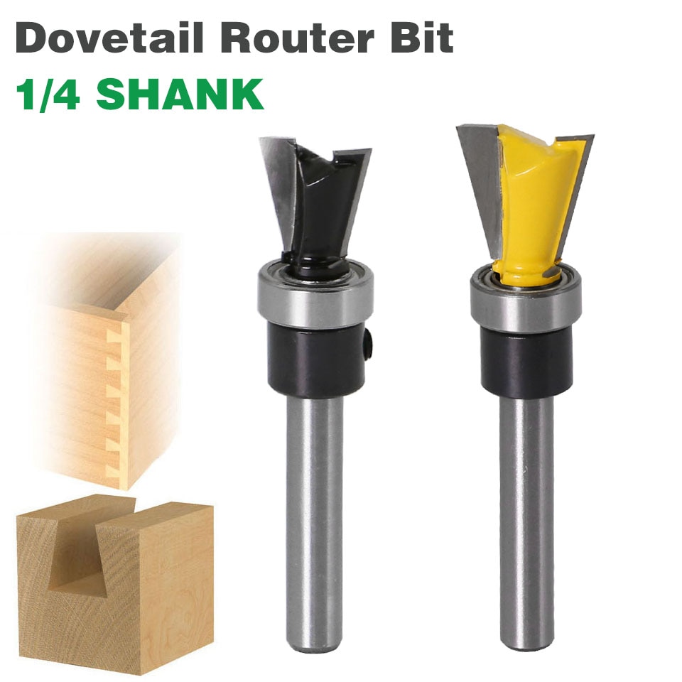 1pc 14 Degree 1/2" Dovetail Router Bit - 1/4" Shank Woodworking cutter Tenon Cutter for Woodworking Tools
