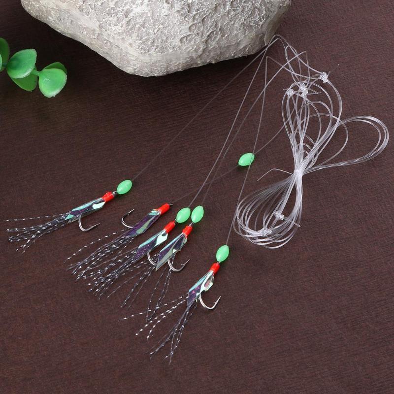 5pcs Simulation Barbed Sabiki Hook Rigs Size 6 for Lure Fishing Accessories