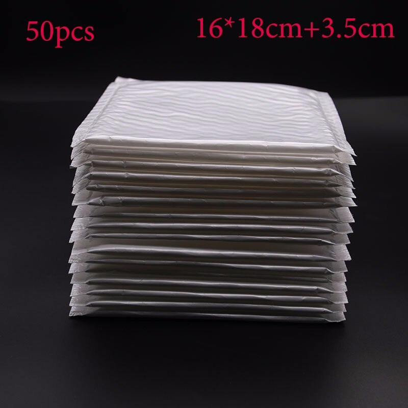 50 Stuks Van Verschillende Specificaties Witte Zak Schuim Envelop Foam Folie Kantoor Verpakking Envelop Trillingen Tas Bubble Mailer: 16x18cm   50pcs