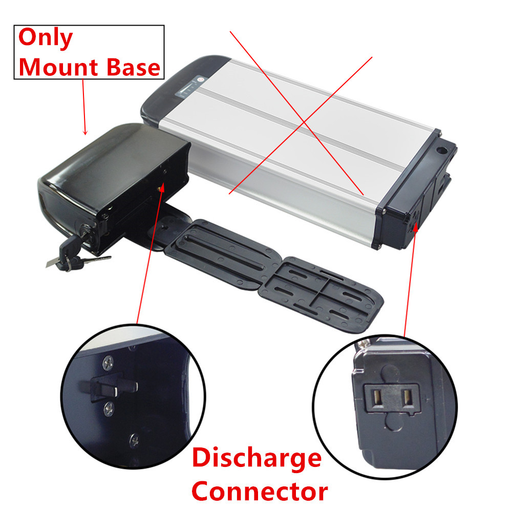 Porte-batterie pour vélo électrique, 36V/48V, couleur argent ou noir: Only Mount Base