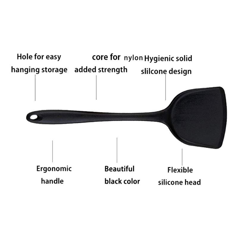 ! Silicone Kitchen Utensils 4 Pack,Silicone Nonstick Cooking Utensils,Turner Spatula,Skimmer,Ladle And Spoon Spatula