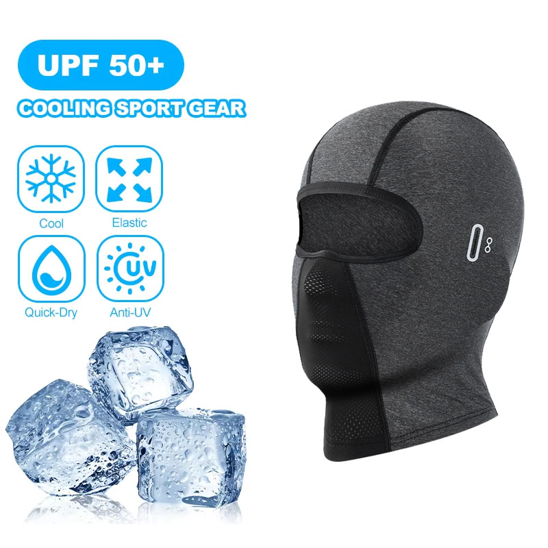 Motorcycle Balaclava Summer UV Protection Glasses Face Breathable Hole Men Women Quick-Drying Motorcyclist Winter Warm Ski Mask: Brown