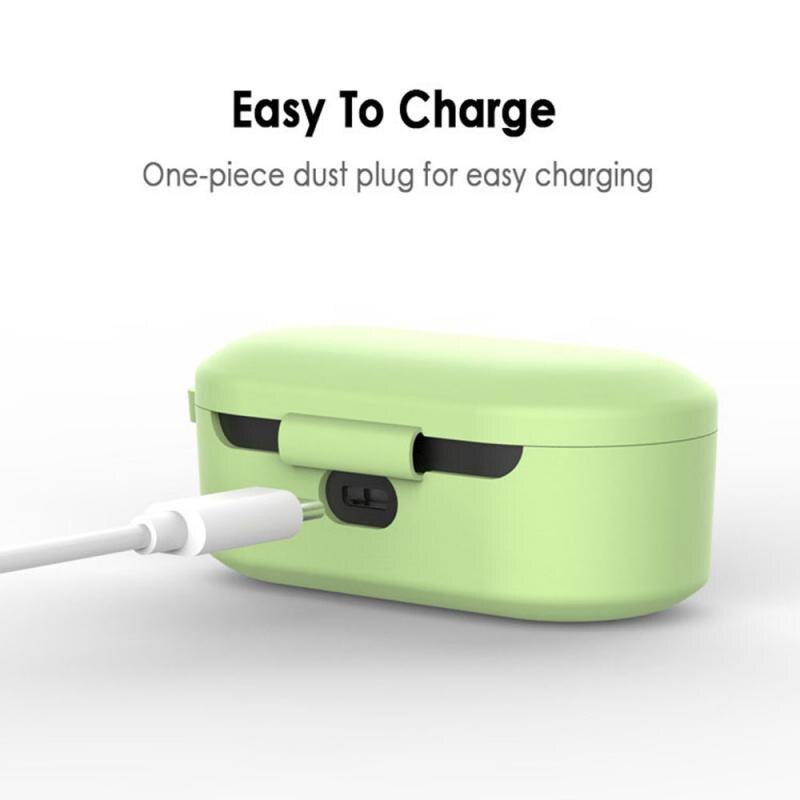 Caso do fone de ouvido de bluetooth apropriado para qcy t1s/qs2 conjunto de fone de ouvido de bluetooth capa protetora de silicone com gancho