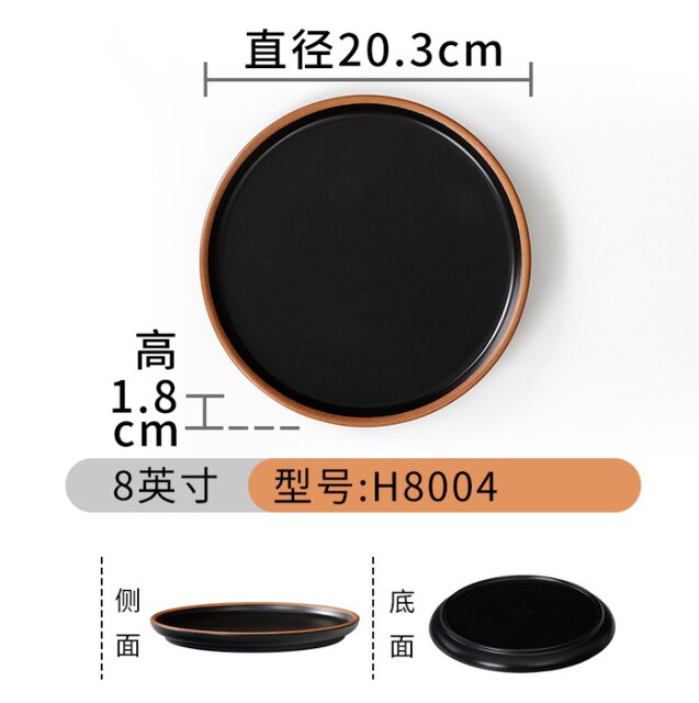 Melamine tableware restaurant restaurant food plate Plastic round fast food plate imitation porcelain plate: 2