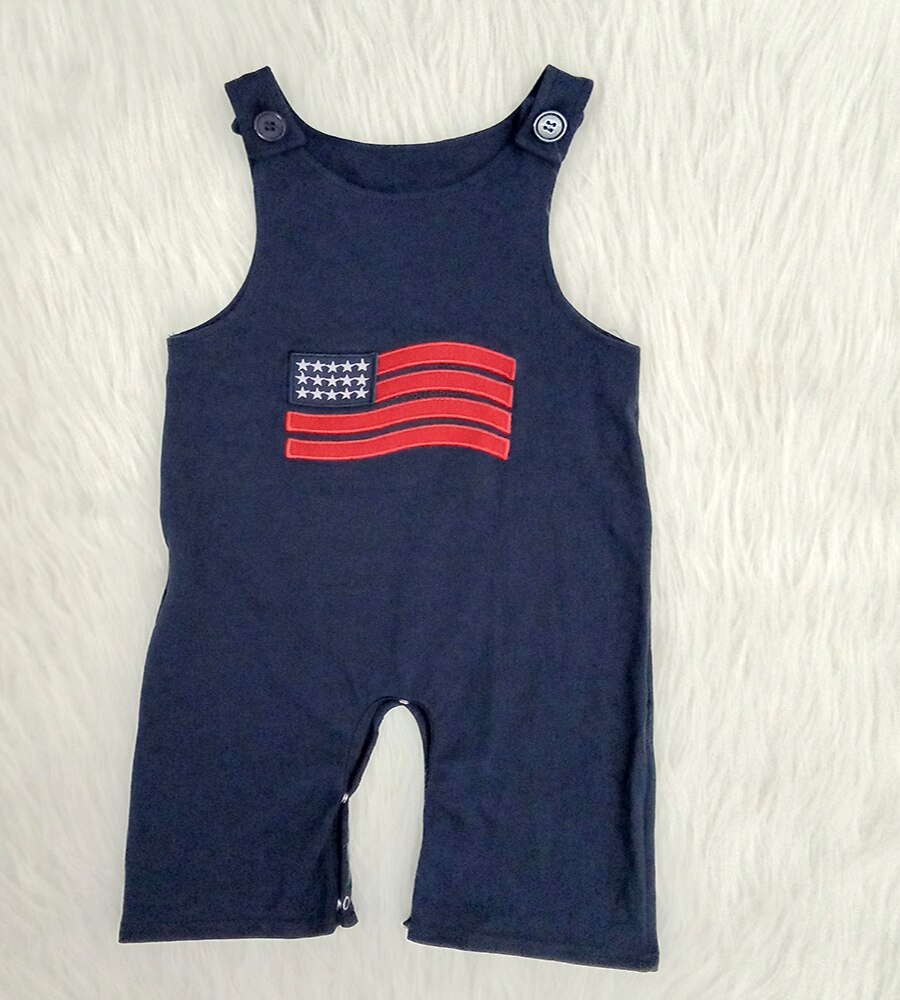 Juli 4th Jongen Romper Vlag Gedrukt Baby Jongen Overalls Geen Mouwen Jongens Tank Romper