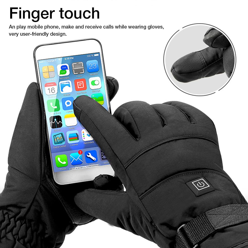 Motorcycle Gloves Waterproof Heated Guantes Moto Touch Screen Battery Powered Motorbike Racing Riding Gloves Winter