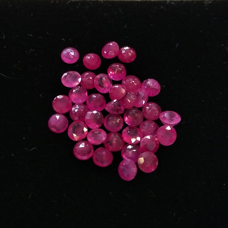 Wong Rain Top 1 PCS Natural 3.5 MM Round Natural Unheated Ruby Loose Gemstones DIY Stones Decoration Jewelry