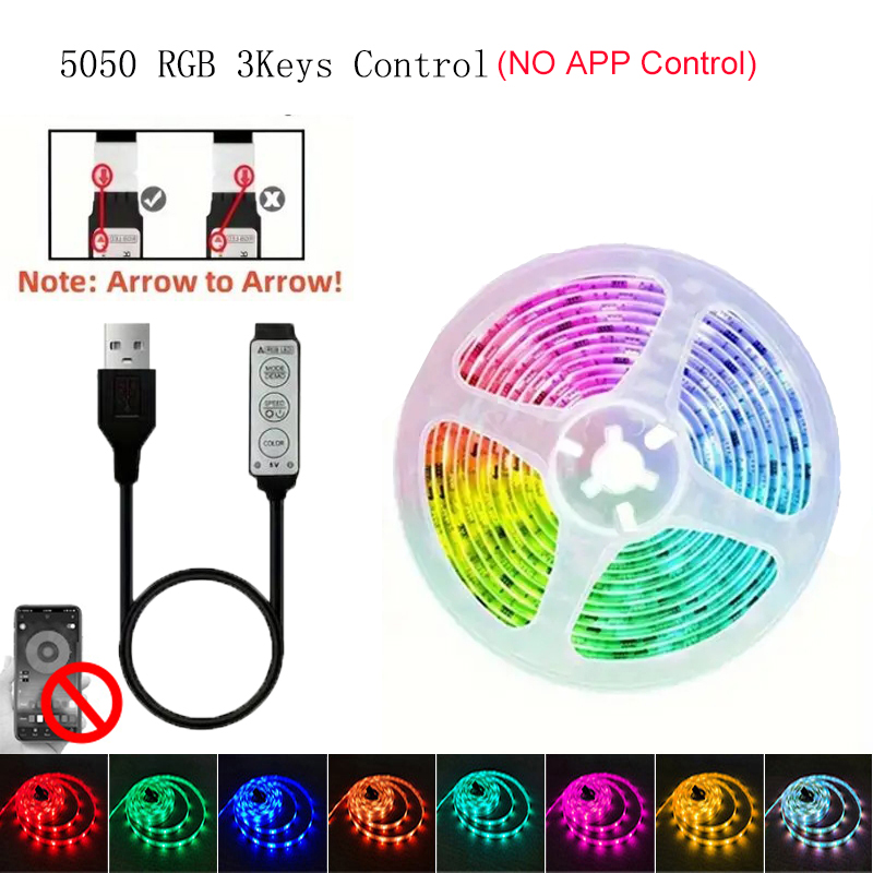 Tira de luces Led de 1-30M, luces LED RGB con Control por aplicación Bluetooth para TV, USB, 5V, WIFI, cinta Led para retroiluminación de TV, decoración de y habitación: Azul / 6 m