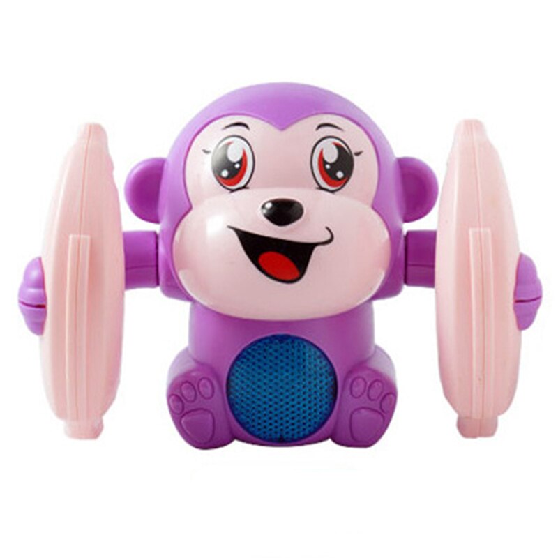 Feliz rolling inteligente de música mono animal de juguete activado por voz despierta Banana mono: purple