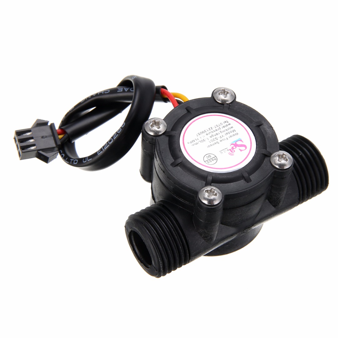 Débitmètre de capteur de débit d'eau 2.0MPa 1/2 ''testeur de contrôle de débit d'eau de capteur de débit d'eau 1-30L/min pour l'essai de débit d'eau