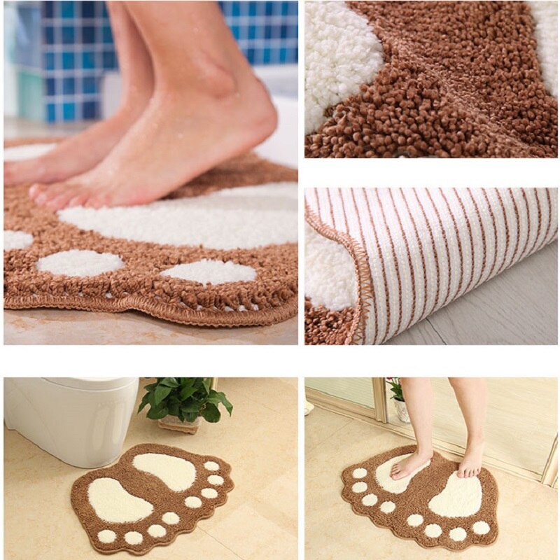Microfiber Mini Matten Voet Print Badmatten Antislip Badkamer Tapijt Mat Wc Badmat Bad Pad Tapijten Badkamer levert Tapijten
