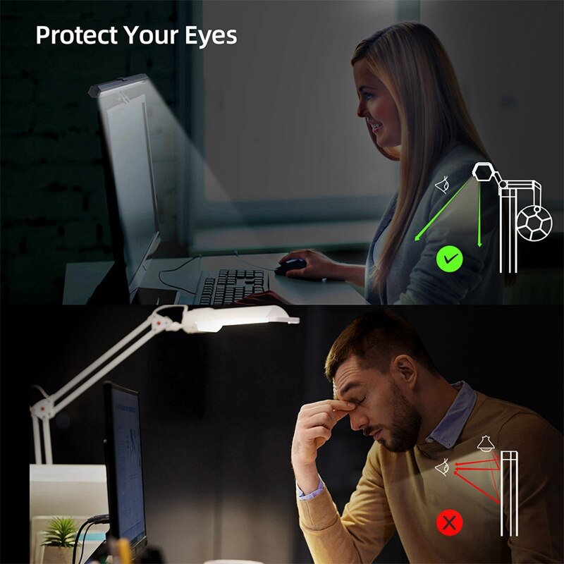 40Cm Dimmen Desktop Monitor Scherm Lamp Aluminium Eye-Care Led Lezen Opknoping Lichtbalk Usb Aangedreven