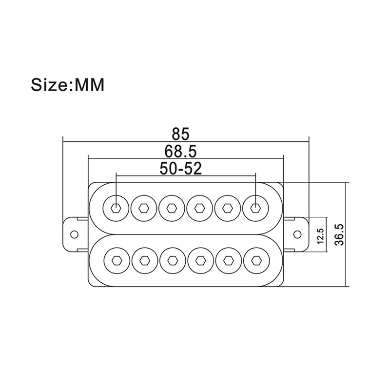 Pastillas de guitarra eléctrica de doble bobina de Metal ajustable, pastillas Humbucker Punk, marfil/negro