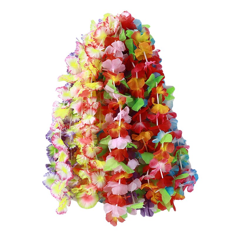 36 Stks/pak Hawaiian Party Kunstmatige Bloemen Leis Garland Ketting Hawaii Strand Bloemen Luau Zomer Tropical Party Decoratie