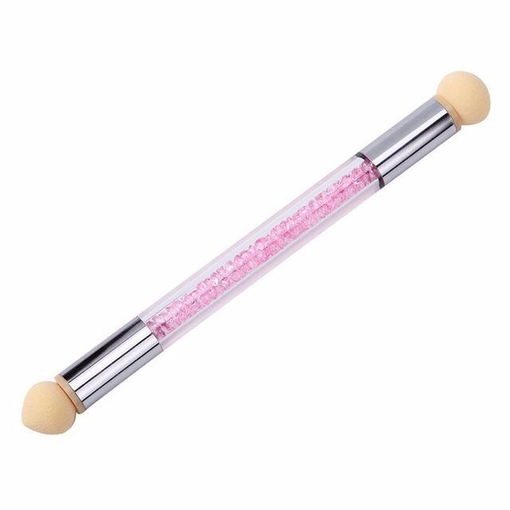 Pincel degradado para manicura francesa, herramienta de Arte de uñas + 4 esponjas para uñas, Pluma de grabado en relieve, herramientas de pintura acrílica degradada, color aleatorio, 1 ud.