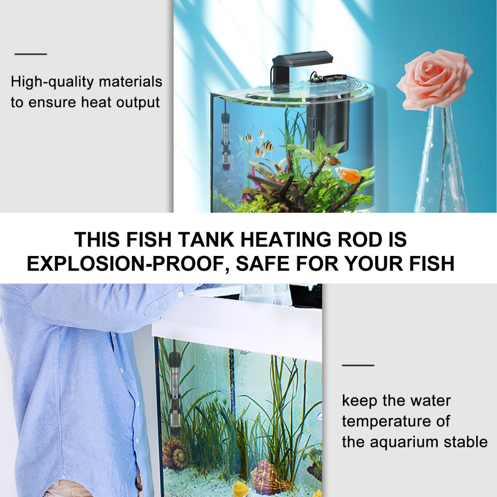 2 PCS/Set Fish Tank Heating Rod with 50W Aquarium Heater Plug