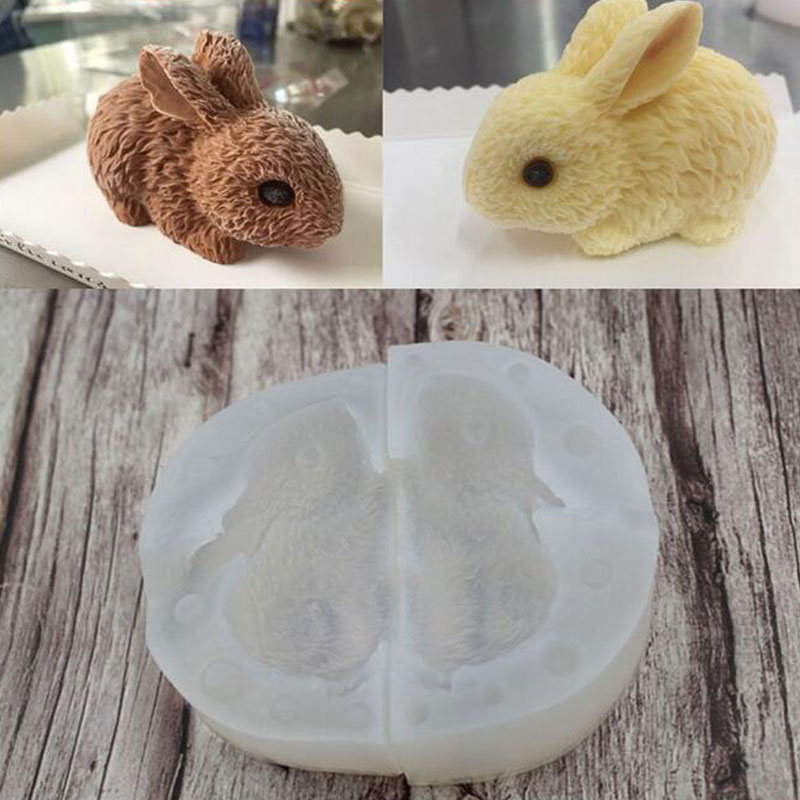 3D Konijn Paashaas Silicone Fondant Cakevormen Chocolade Sugarcraft Mal Voor Cupcake Decorating Dier Bakken Tools Keuken