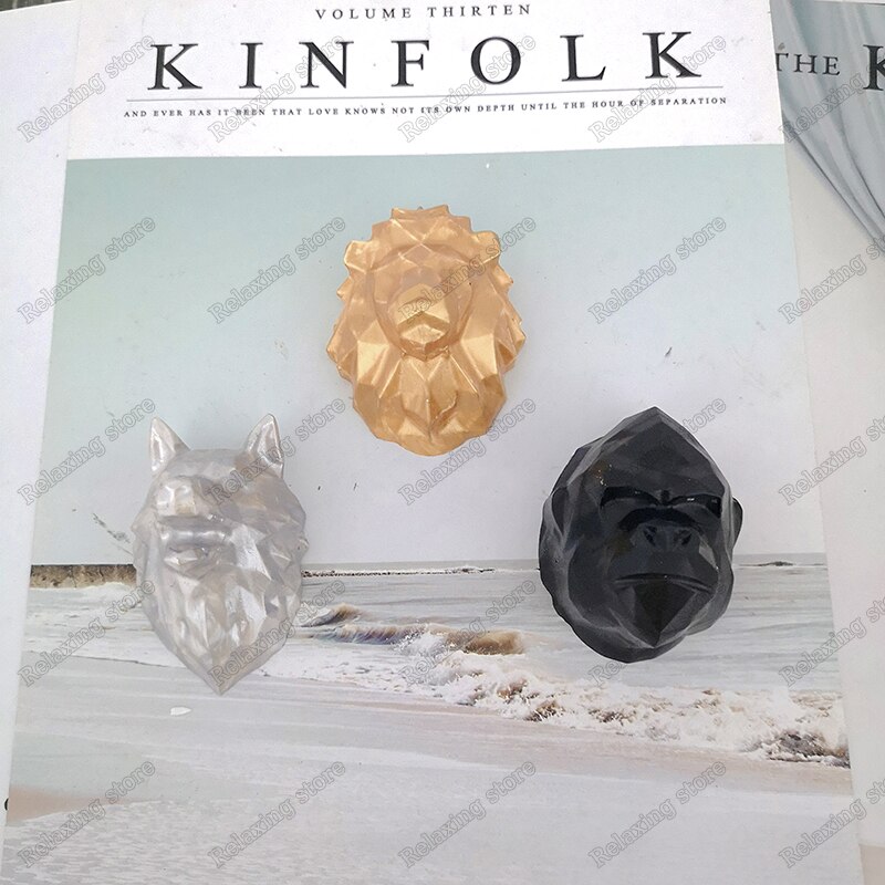 Geometric Lion Wolf Shape Silicone Mold Animals Aroma Plaster Gypsum Mould For Car Decoration DIY Clay Crafts Molds