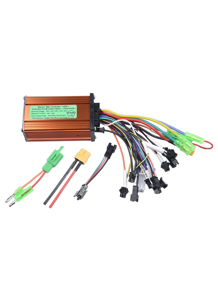 Controlador de bicicleta eléctrica de 36/48/52V, 350W, controladores sin escobillas de onda sinusoidal de 350W con línea de faro, accesorios para patinete eléctrico