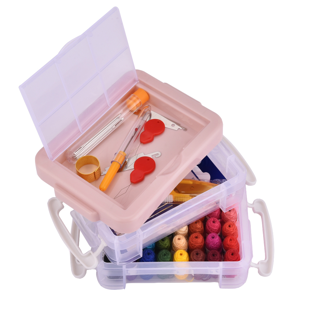 48 Color Sewing Thread and Quilting Tools Multifunctional Sewing Supplies Kit for Machine Hand Stitching Embroidery Threads Box