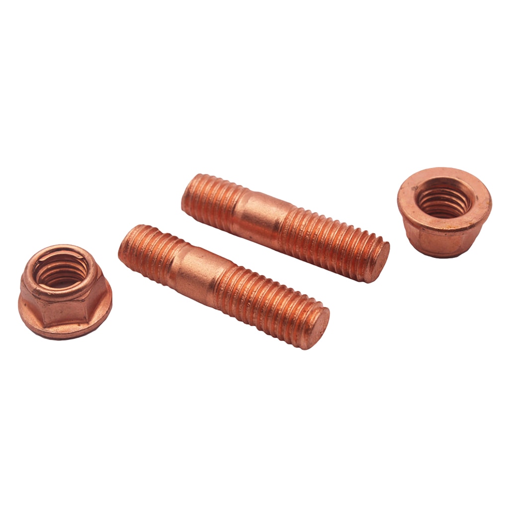 Pernos del colector de escape M10 42mm y tuercas autoblocantes X 2 con revestimiento de cobre