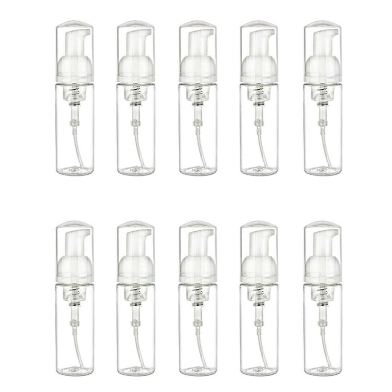 10 stk 50ml / 1.7oz.  skummende såpedispenser liten mini reisestørrelse tom skumpumpeflaskedispenser