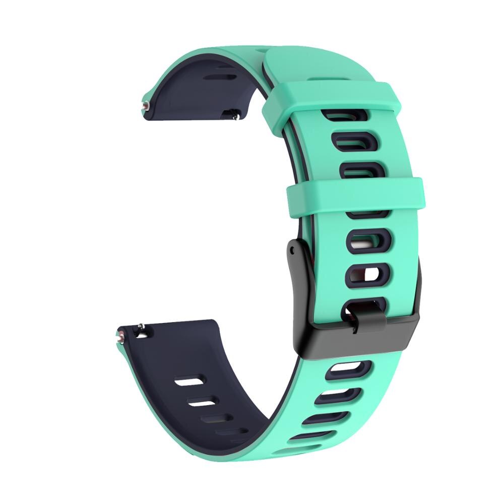 20mm siliconen horlogebandjes voor de forerunner 245 245m bandjes geschikt voor de forerunner 645 samsung gear  s2 vivoactive 3 hr: Blauw donkerblauw