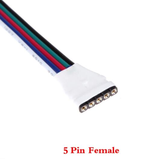 5pcs RGB RGBW connector Male Female plug wire socket connect Cable Wire for 5050 3528 LED Strip light strip to controller: 5pcs 5pin female