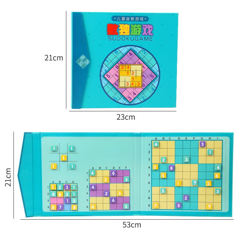Digitalt børnespil skak ni-kvadratgitter sudoku-puslespil magnetisk fyldt digitalt træpuslespil børnelegetøj