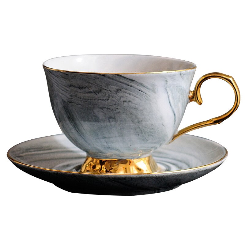 Nordisk minimalistisk marmor keramisk kaffekrus kopper og underkopper sæt britisk eftermiddagste kop og underkop sæt keramiske tekopper