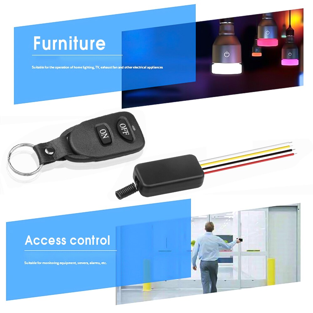 KEBIDU 433MHz RF Transmitter Receiver Relay Module Wireless Switch Remote Control 3.6V 12V 24V and 433 MHz Controller For Light