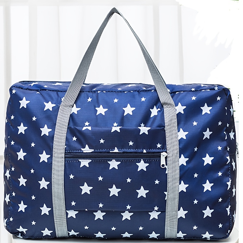 Zusammenklappbare Reisetasche, Organizer-Tasche, Gepäcktasche, Reise-Handheld-Boarding-Tasche, große Kapazität, Reiseaufbewahrung: Himmel Blau
