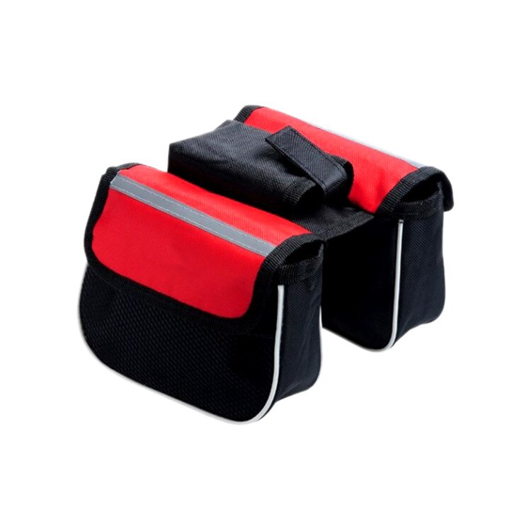 Fietstas mountainbike voortas bovenbuis tas zadeltas dwarsdrager tas mobiele telefoon voortas fietsaccessoires uitrusting: Rood
