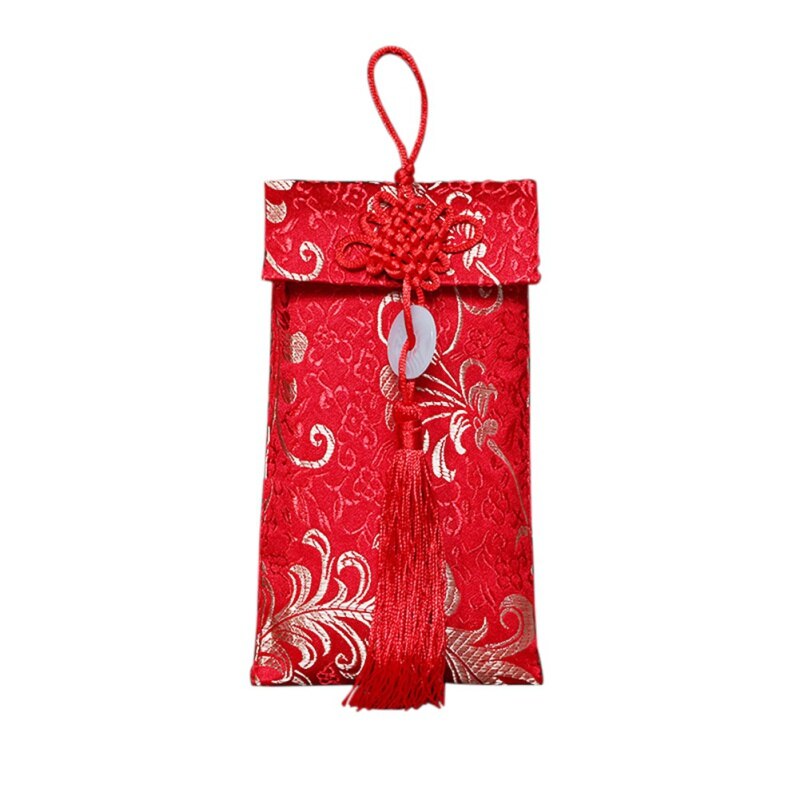 1Pc High-End Bruiloft Stof Rode Envelop Persoonlijkheid Brocade Rode Envelop Voor Bruiloft Verjaardag Nieuwjaar Supplies: Phoenix tail jade