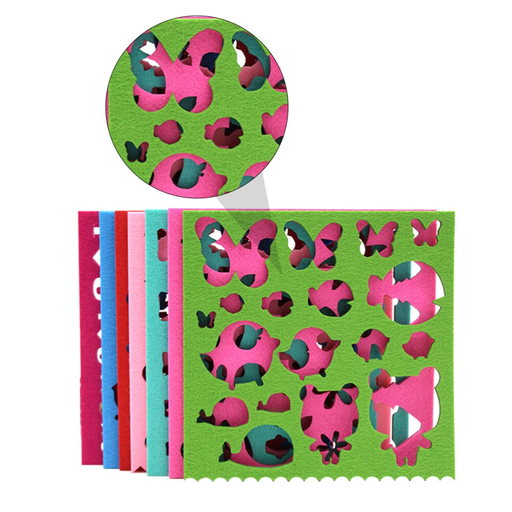 7pcs Wool Felt Shape Needle Felt DIY Craft Stencil Applique Craft
