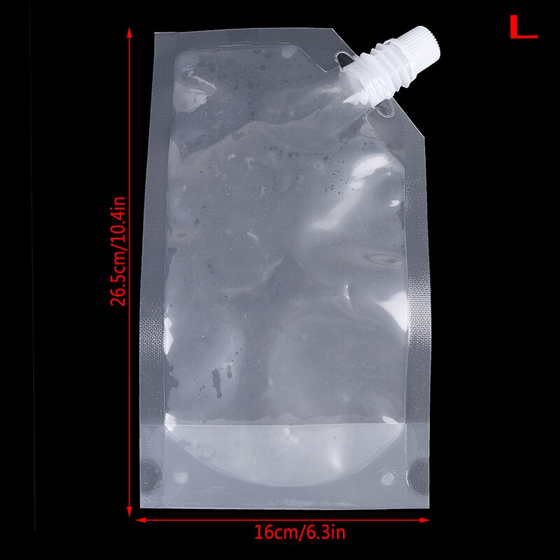 Plastic Spout Pouch Juice Stand-up Wine Liquid Beverage Flask BPA Free Storage Water Bags Funnel Camp Hiking Cooking Supplies: 1000ml