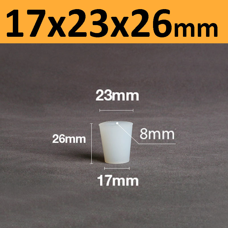 Silicone Stoppers With Hole Conical Rubber Plugs Test Tube Stoppers For Laboratory Triangular Flasks Plugging Holes: light green