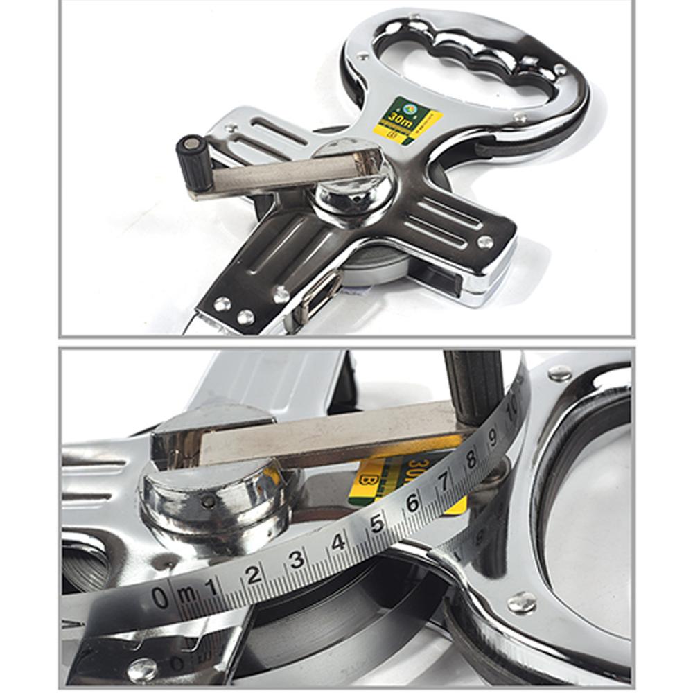 Cinta métrica de precisión de 30/50/100M, herramienta de medición de acero inoxidable/ABS, reglas retráctiles de mano, cinta de banda para costura artesanal