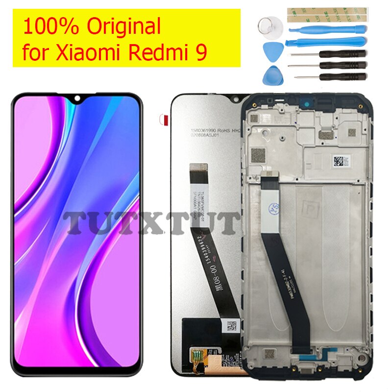 Oryginał dla Xiaomi Redmi 9 wyświetlacz LCD ekran dotykowy Digitizer zgromadzenie wyświetlacz LCD 10 punkt dotykowy naprawa części